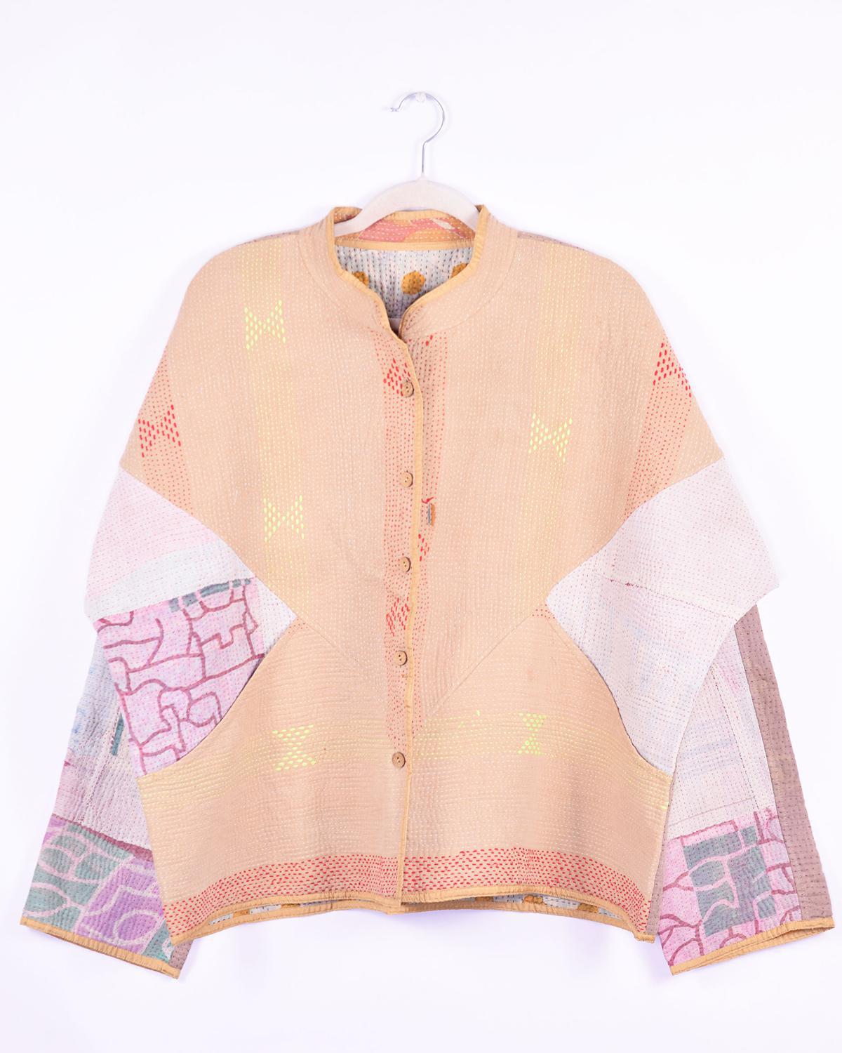 Txtile Charlie Ananya Quilted Reversible Patchwork Kantha Jacket
