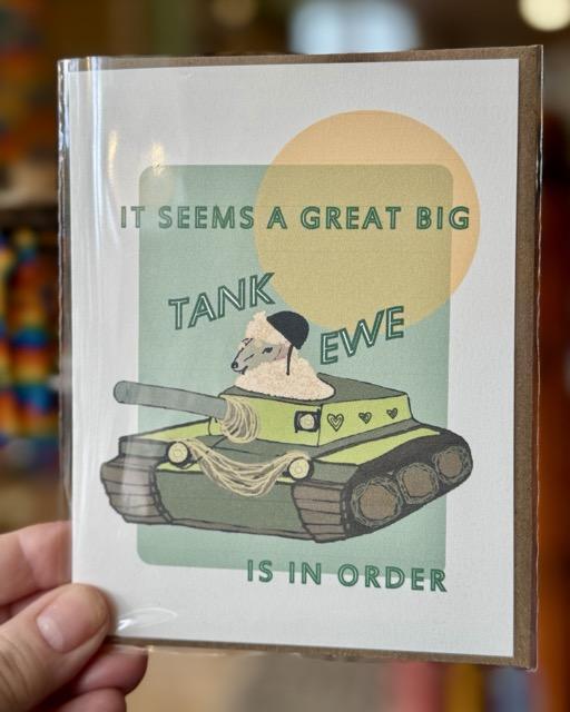 Heilo Card It Seems a Great Big Tank Ewe Is in Order