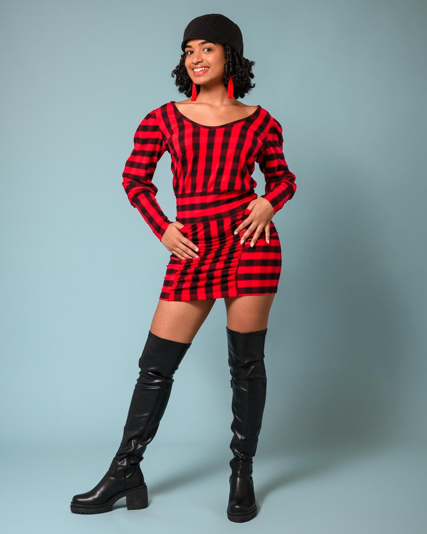 Squasht Debbie Top Red and Black Lumberjack Plaid - SALE