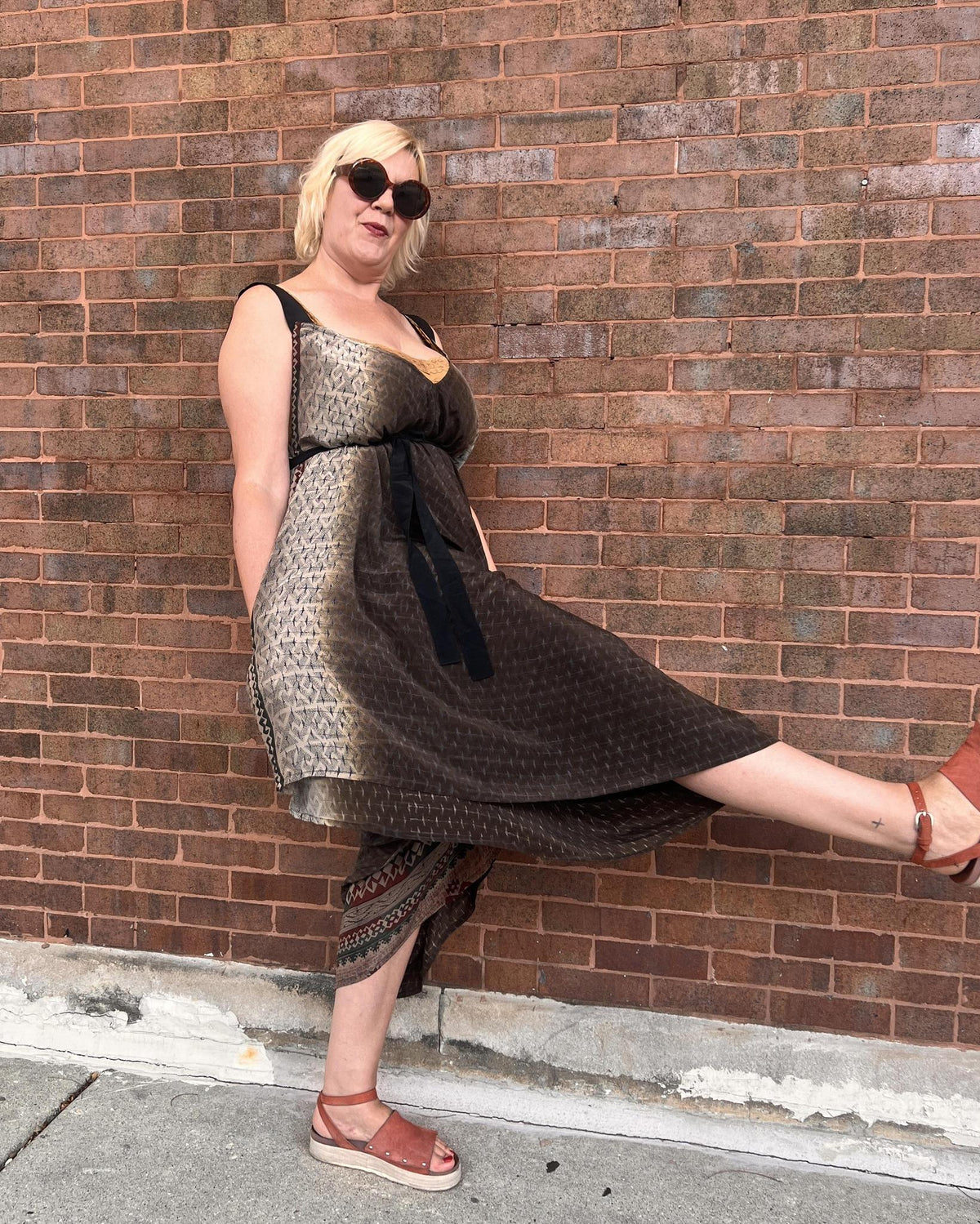Indie Ella Zatanna Boho Silk Jumpsuit in Dark Cocoa