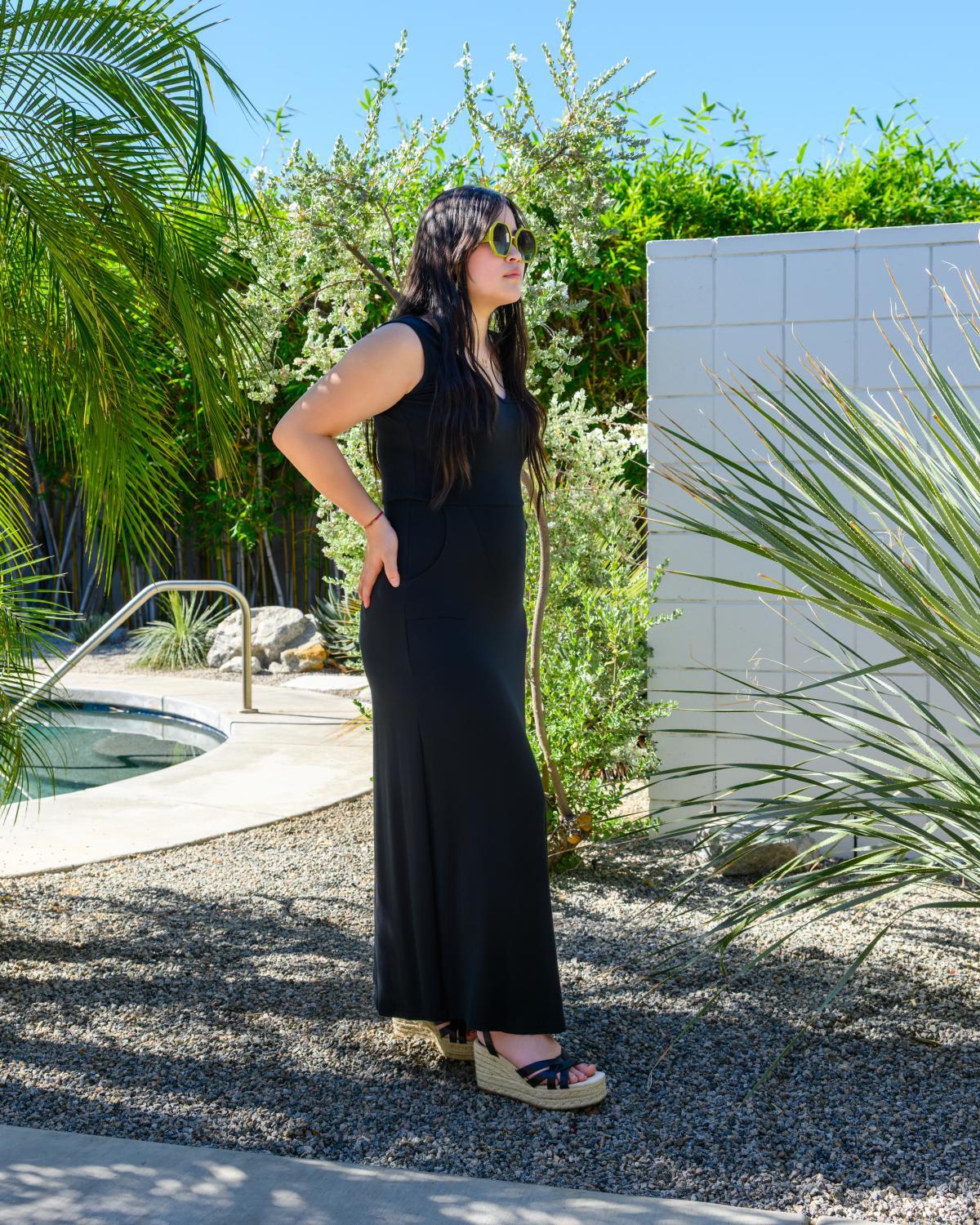Squasht Maxi Dress Solid Black