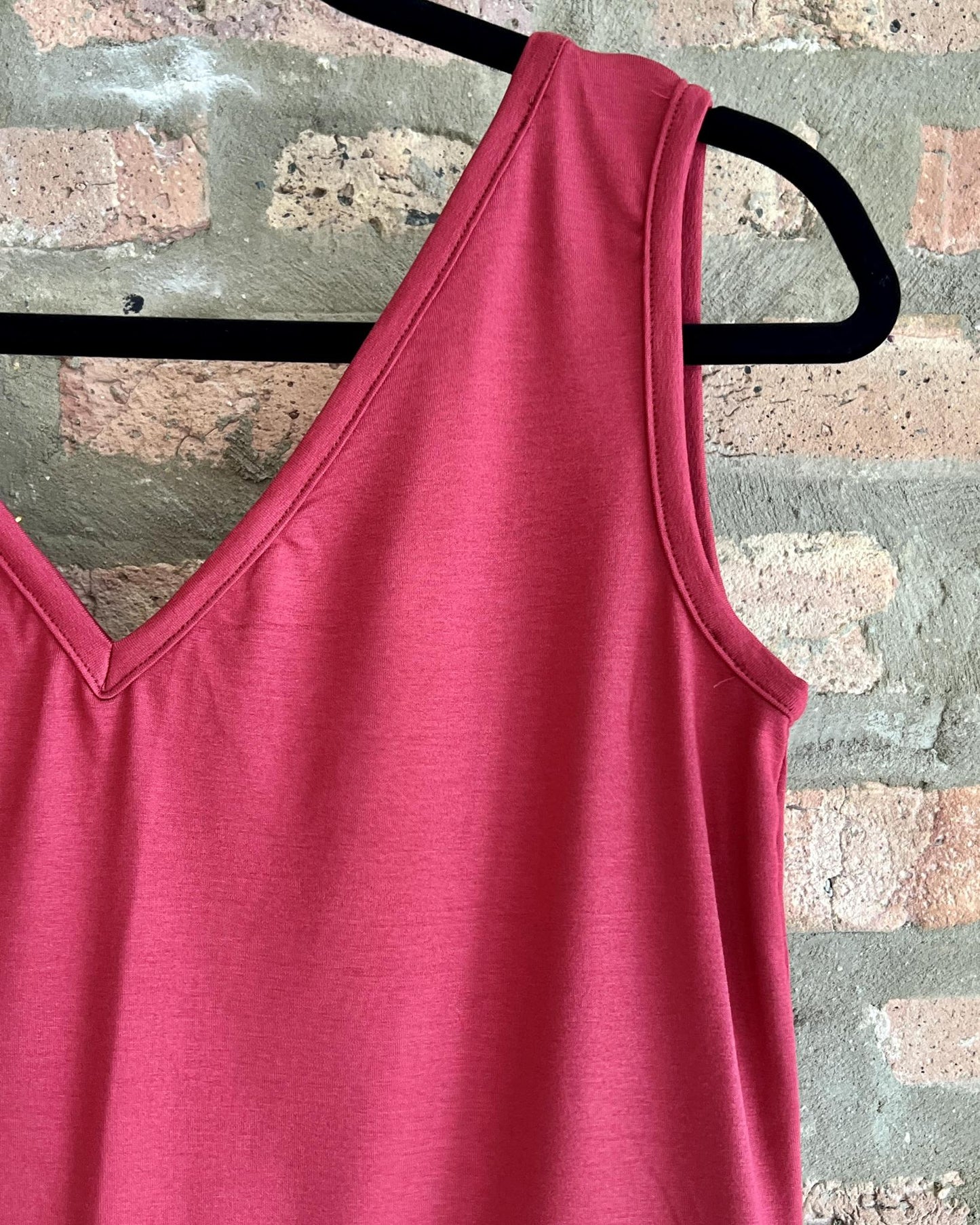 Squasht Sleeveless Ballet Top in Solid Persimmon