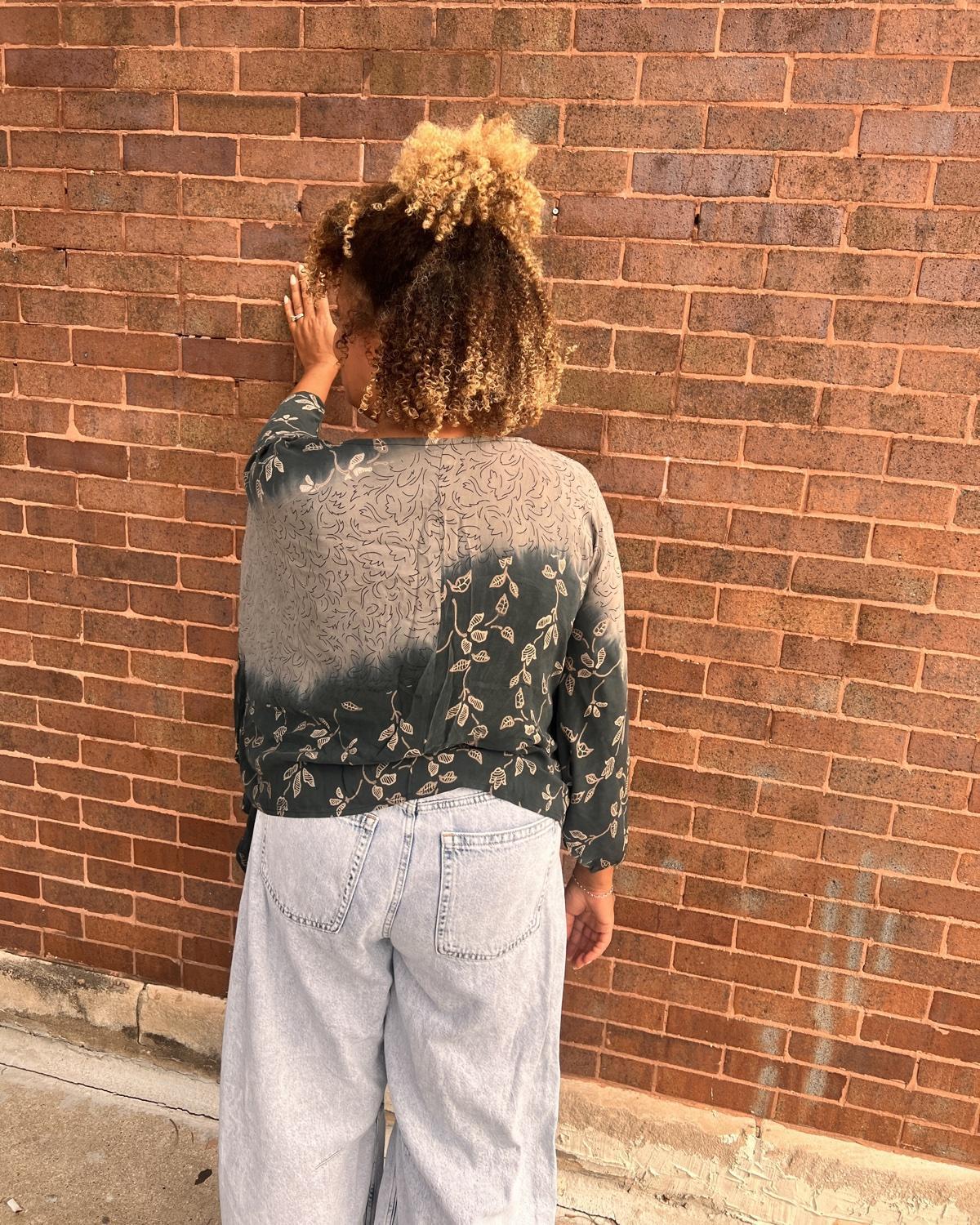 Indie Ella Ronak Jacket in Dusty Teals and Grays