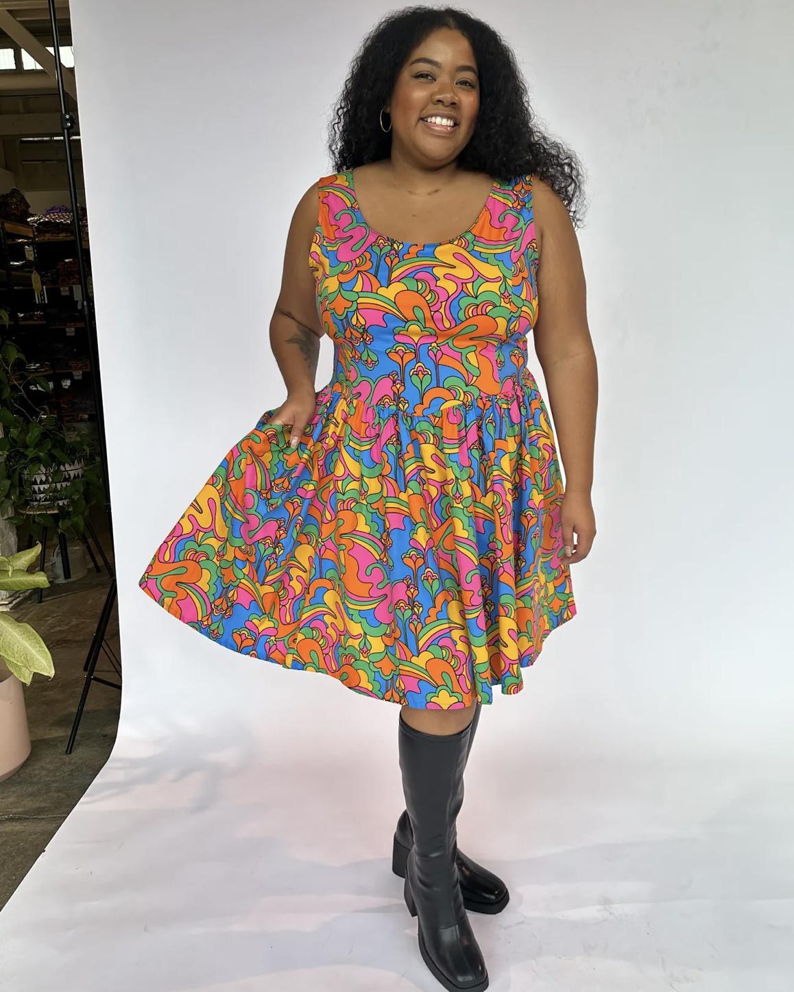 Nooworks Mini Misty Dress in Auderpopz Print