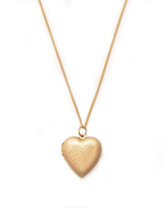 Michelle Starbuck Vintage Textured Heart Locket Necklace