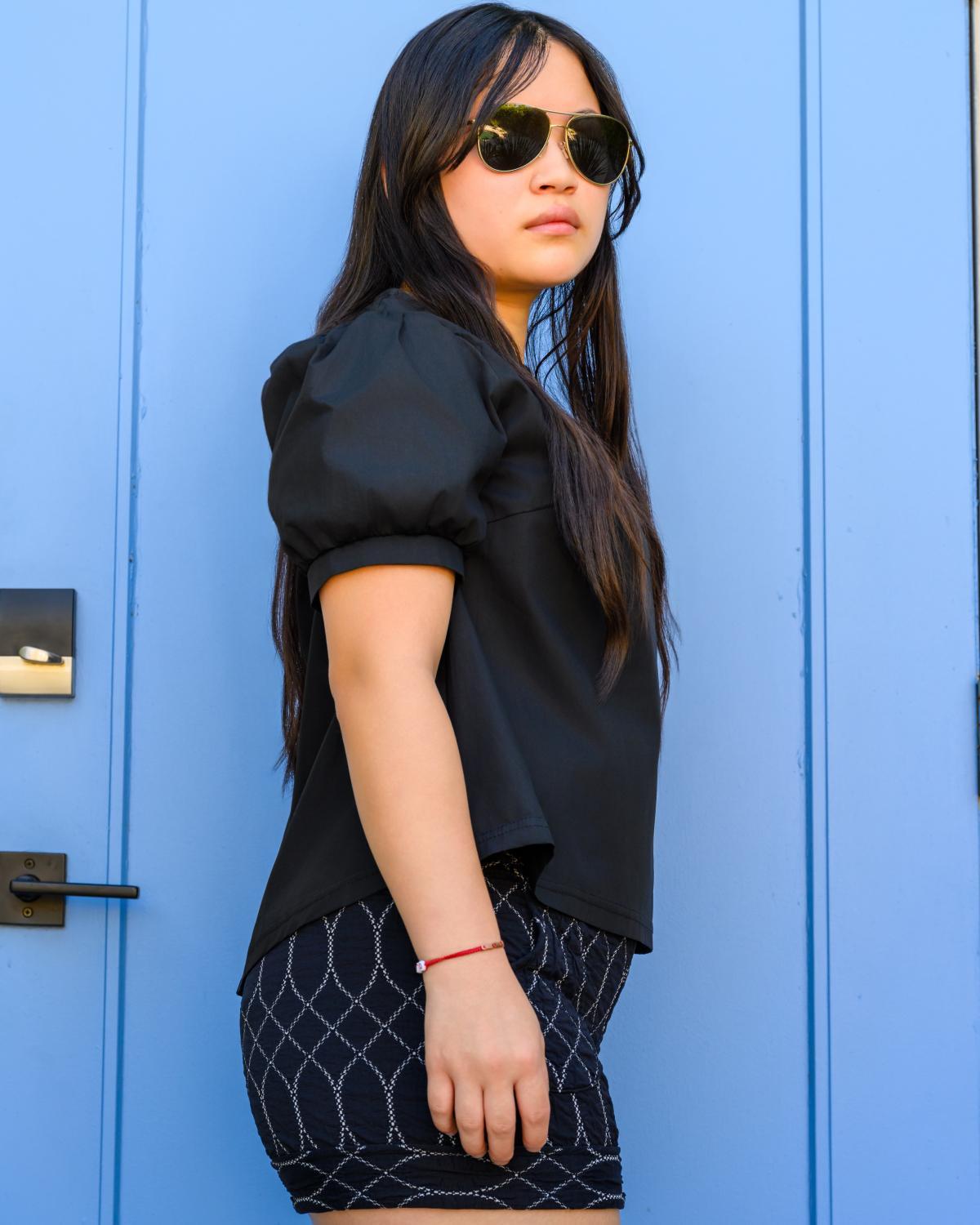 Squasht Short Shorts in Midnight Textured Quilted Print