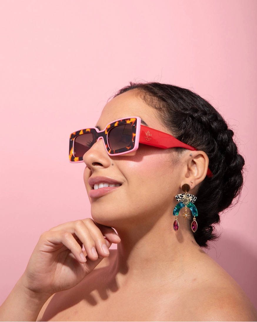Tribe + Temple Deco Sunglasses in Pink + Red