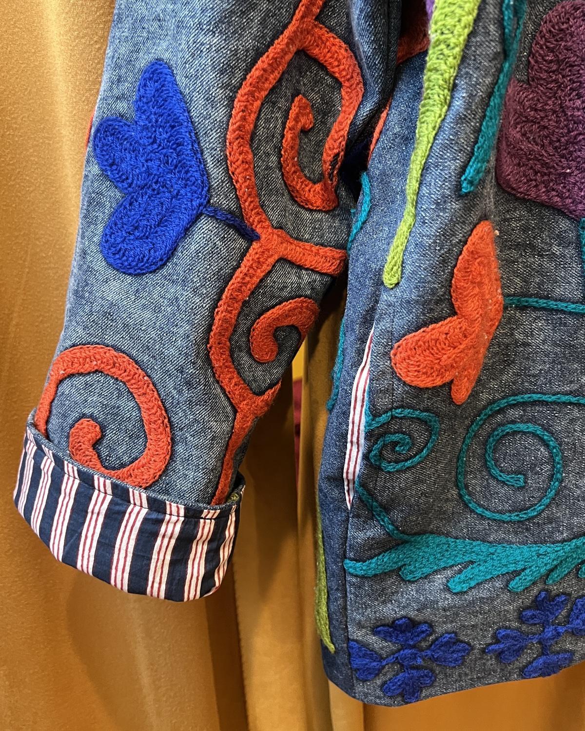 Txtile Lime Denim Suzanni Embroidered Jacket