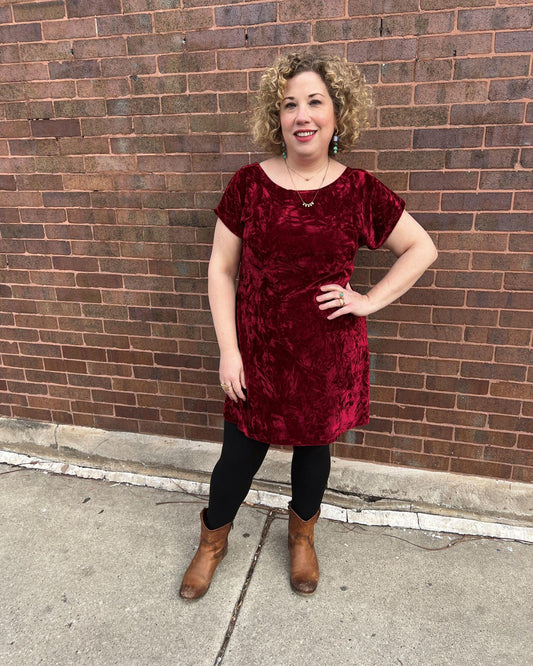 Fayru Dress in Red Velvet