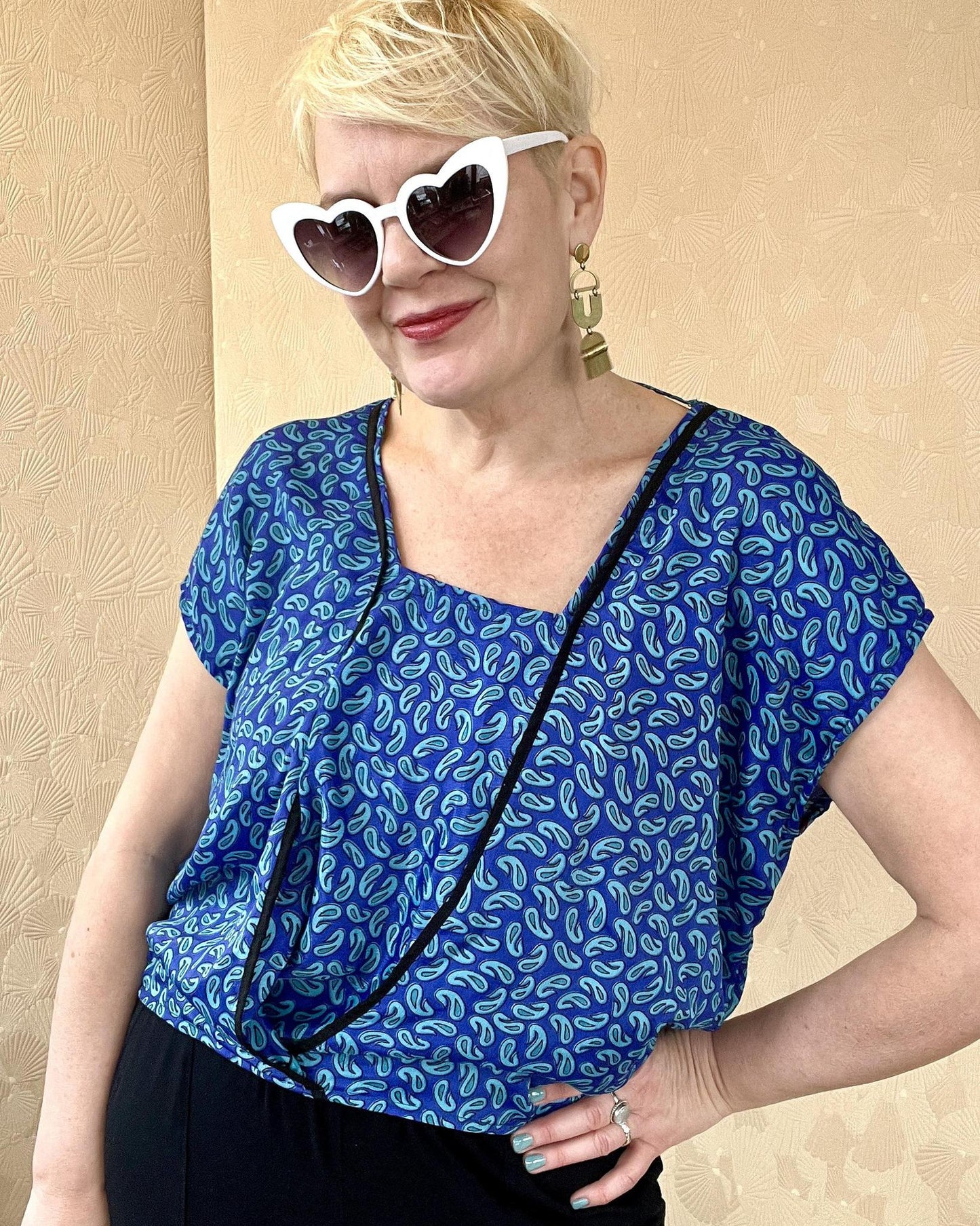 Indie Ella Zahara Reversible Silk Top in Ganga