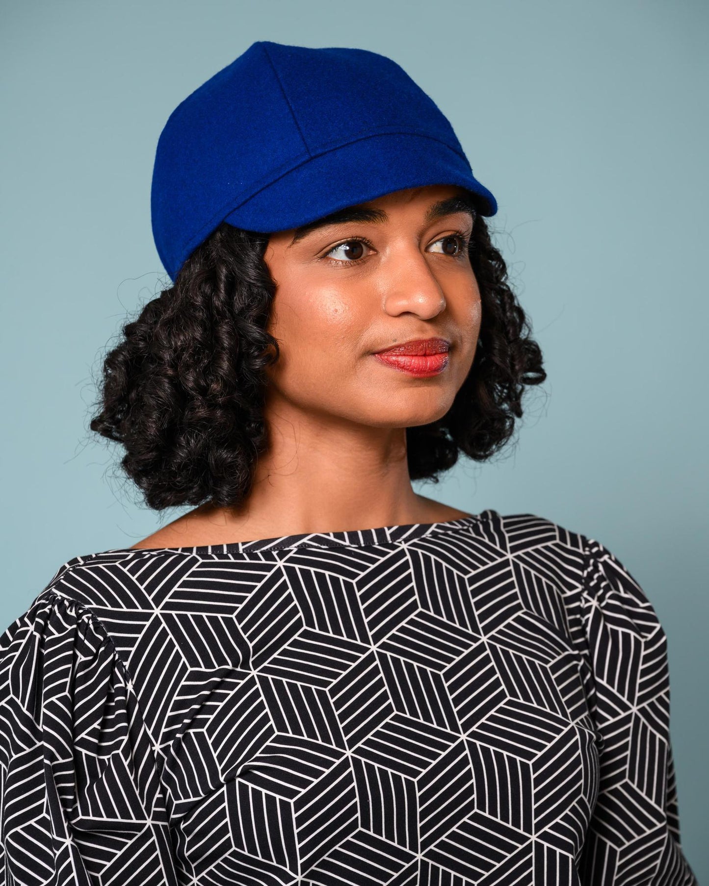 Squasht Reversible Bella Hat in Cobalt Blue Wool Felt