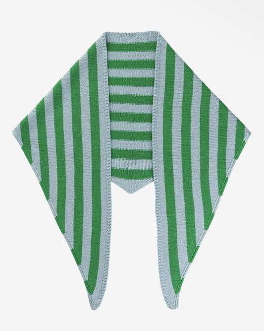 Verloop Simple Stripe Triangle Scarf in Kelly Stone Blue