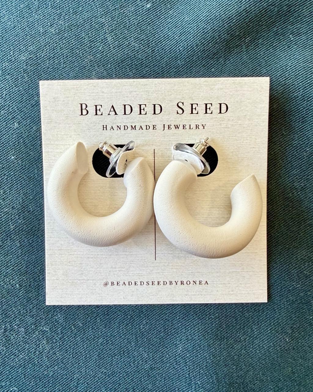 Beaded Seed by Ronea Giselle Hoop Earrings