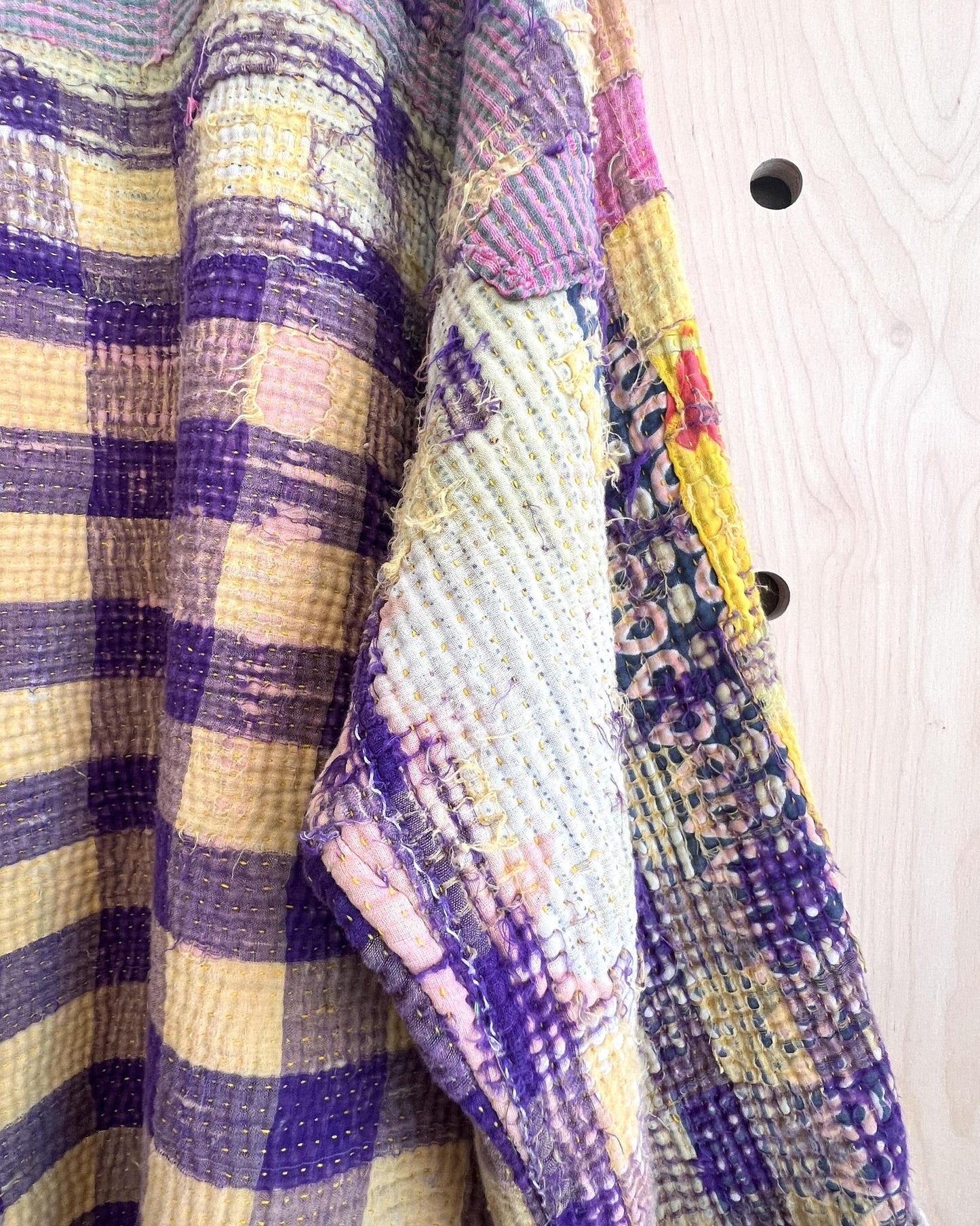 Txtile Charlie Quilted Reversible Patchwork Kantha Jacket in Chanda