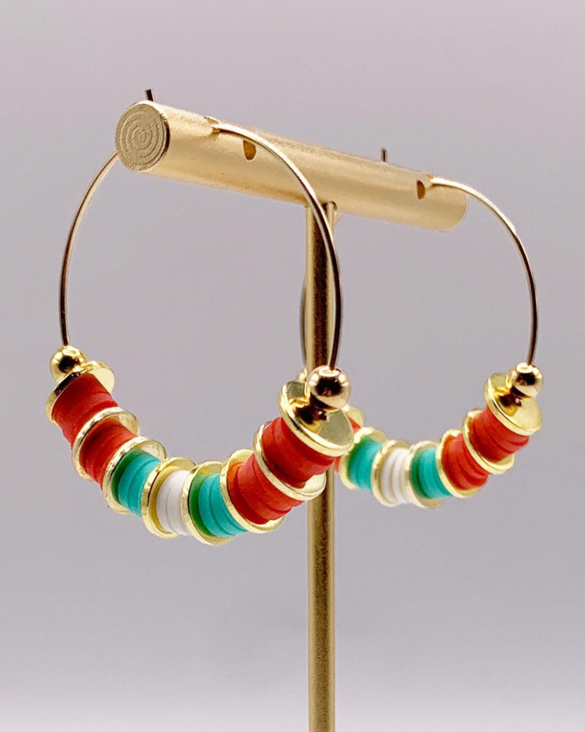 caliLOVESchi 14k Gold Hoops - Coral Coast