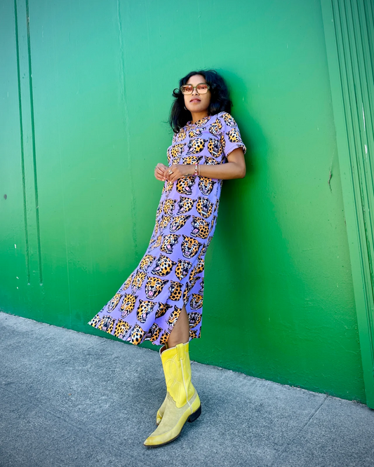 Nooworks Jersey Maxi Dress Cheetah Head - Size Medium, Large