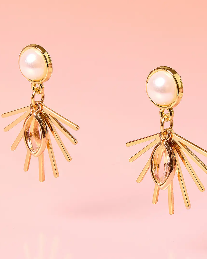 Tribe + Temple Pearl Starburst Small Dangle Earrings