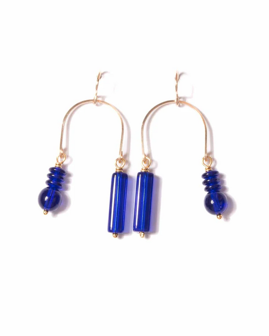 Michelle Starbuck Cobalt Composition Swing Earrings