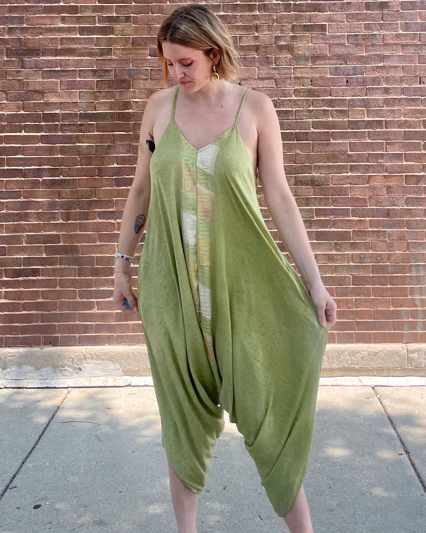 Indie Ella Silk Diva Romper in Subtle Sage