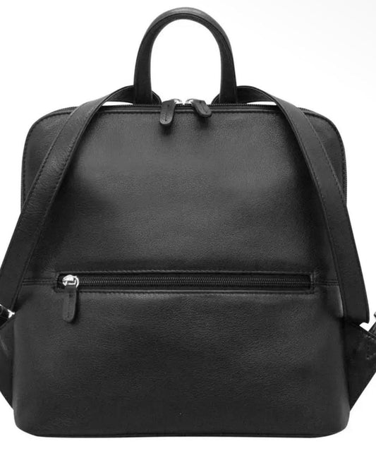 ili Small Leather Backpack in Black