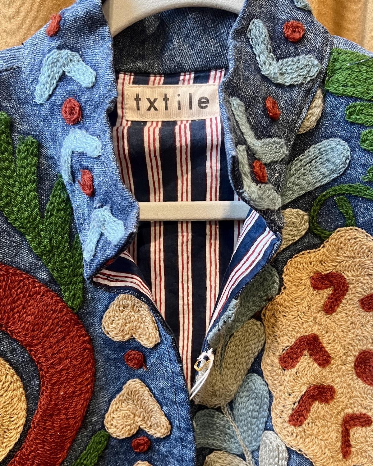Txtile Brick Denim Suzanni Embroidered Jacket