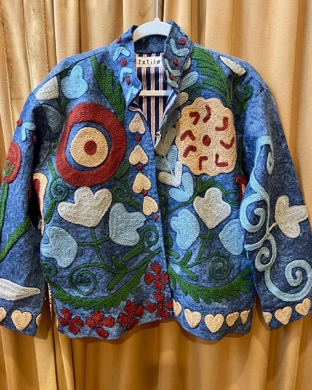 Txtile Brick Denim Suzanni Embroidered Jacket