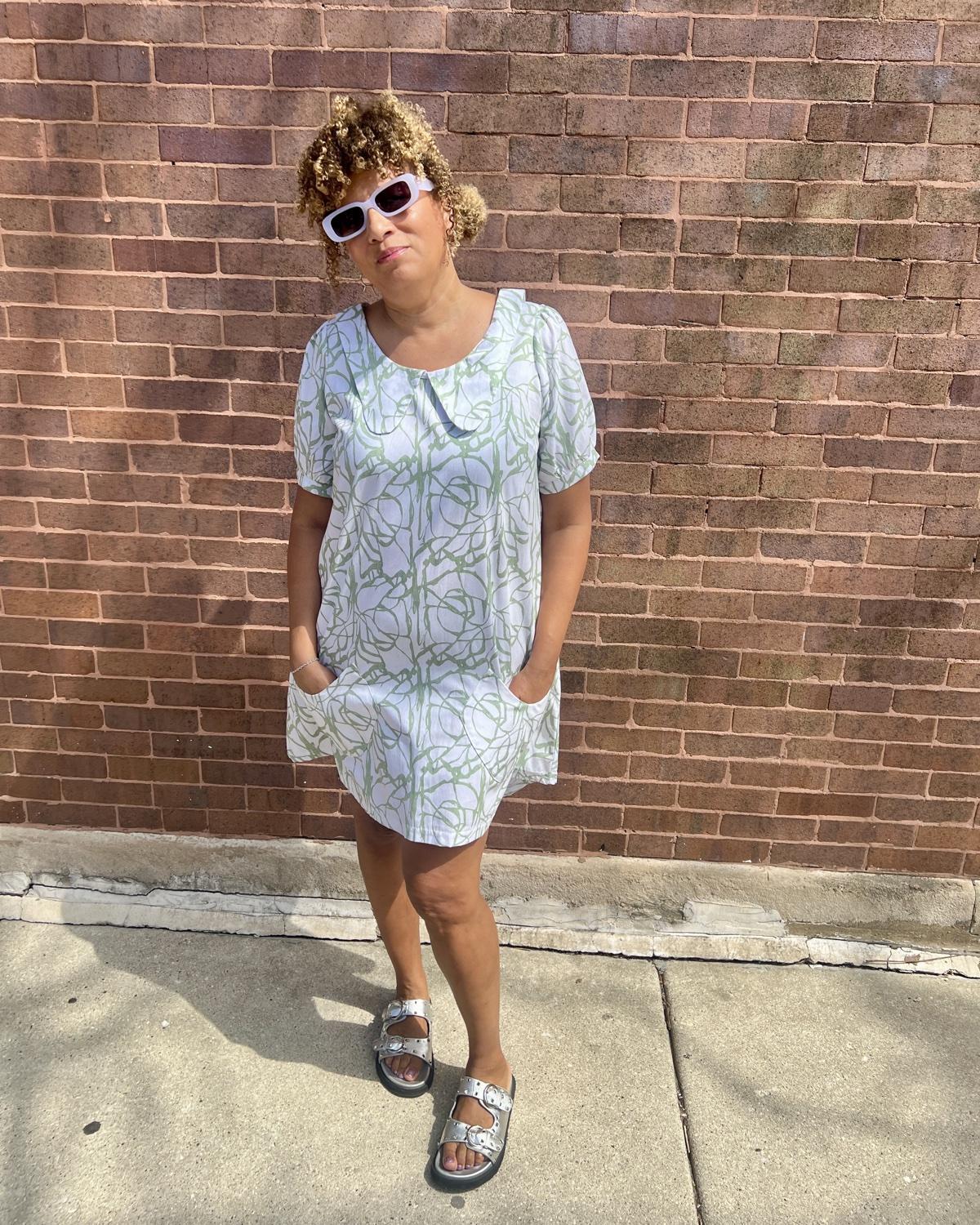 Squasht Charlotte Dress in Sage Vines
