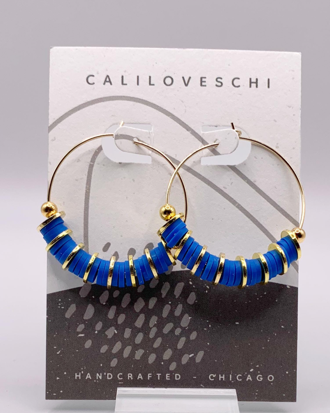 caliLOVESchi 14k Gold Hoops - Cerulean Horizon