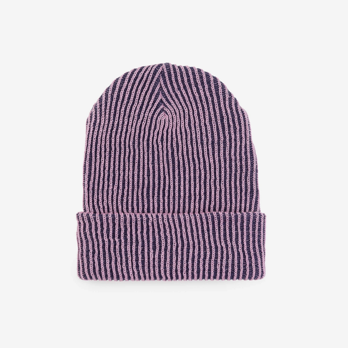 Verloop Simple Rib Knit Beanie Hat in Lilac Denim