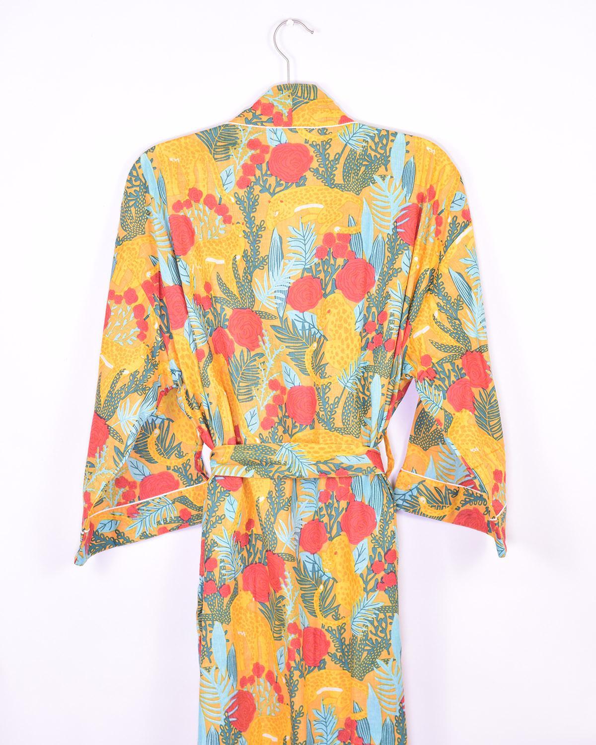 Txtile Lightweight Cotton Robe - Morning Jungle