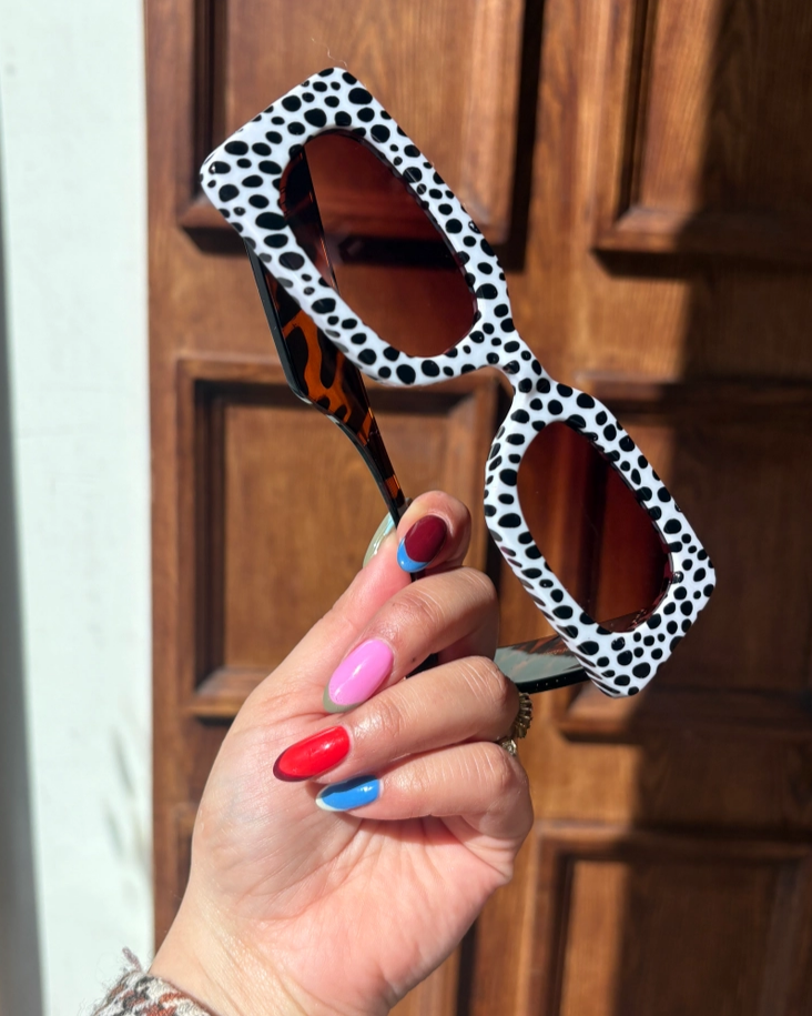 Tribe + Temple Spot Me If You Can Mixed Print Sunglasses