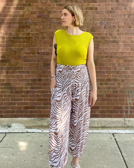 Tangerine Temple Aladdin Pants - Mocha Zebra - SALE