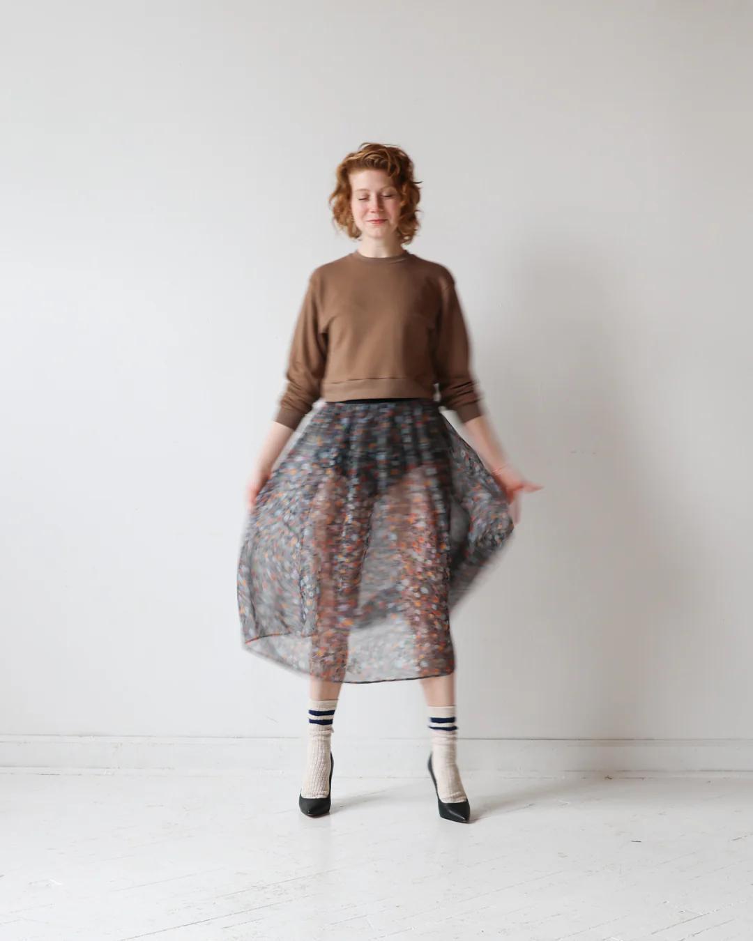 Wulfka Pavlova Sheer Skirt with Sewn-In Bloomers
