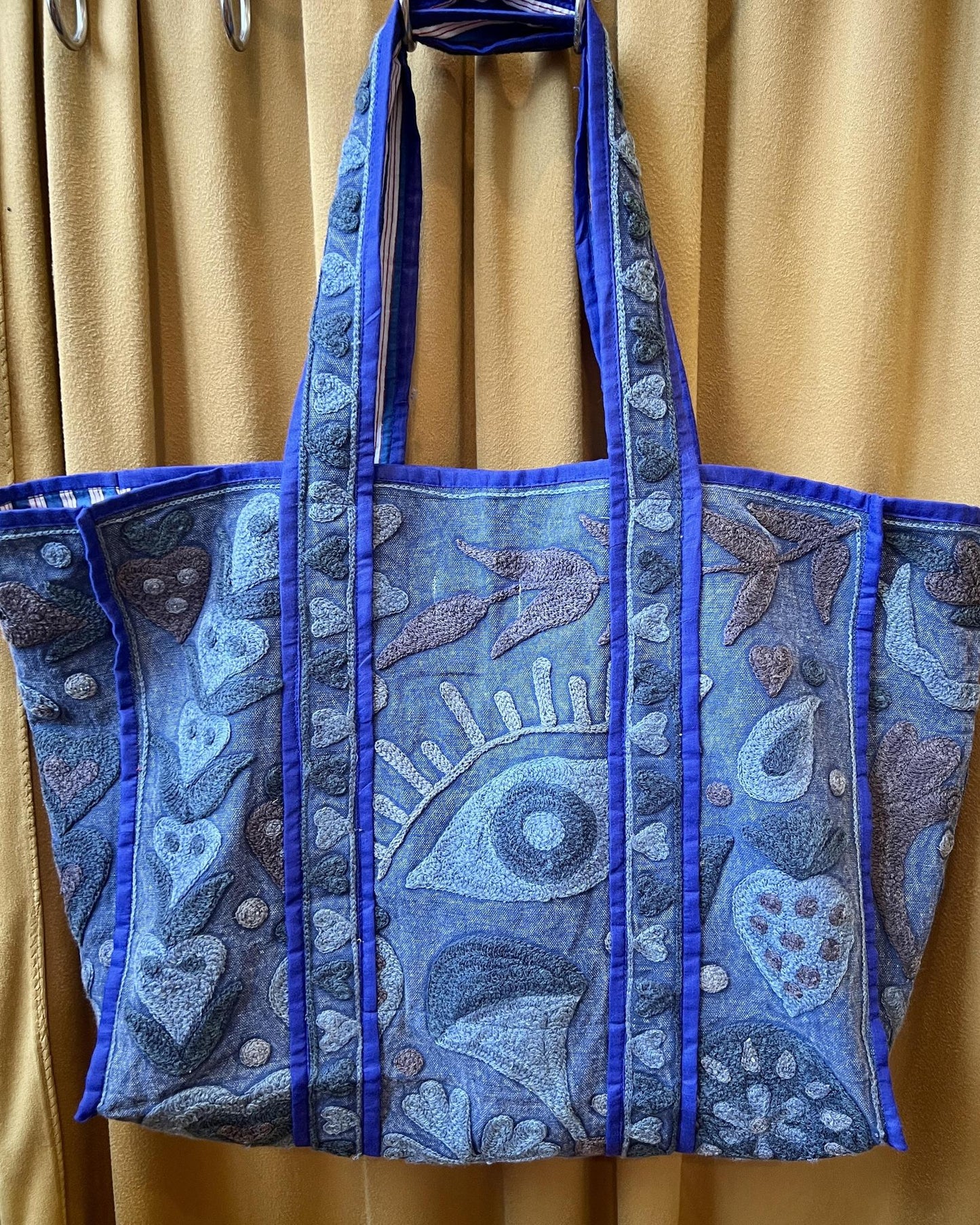 Txtile Canvas Suzani Tote Bag in Shades of Violet