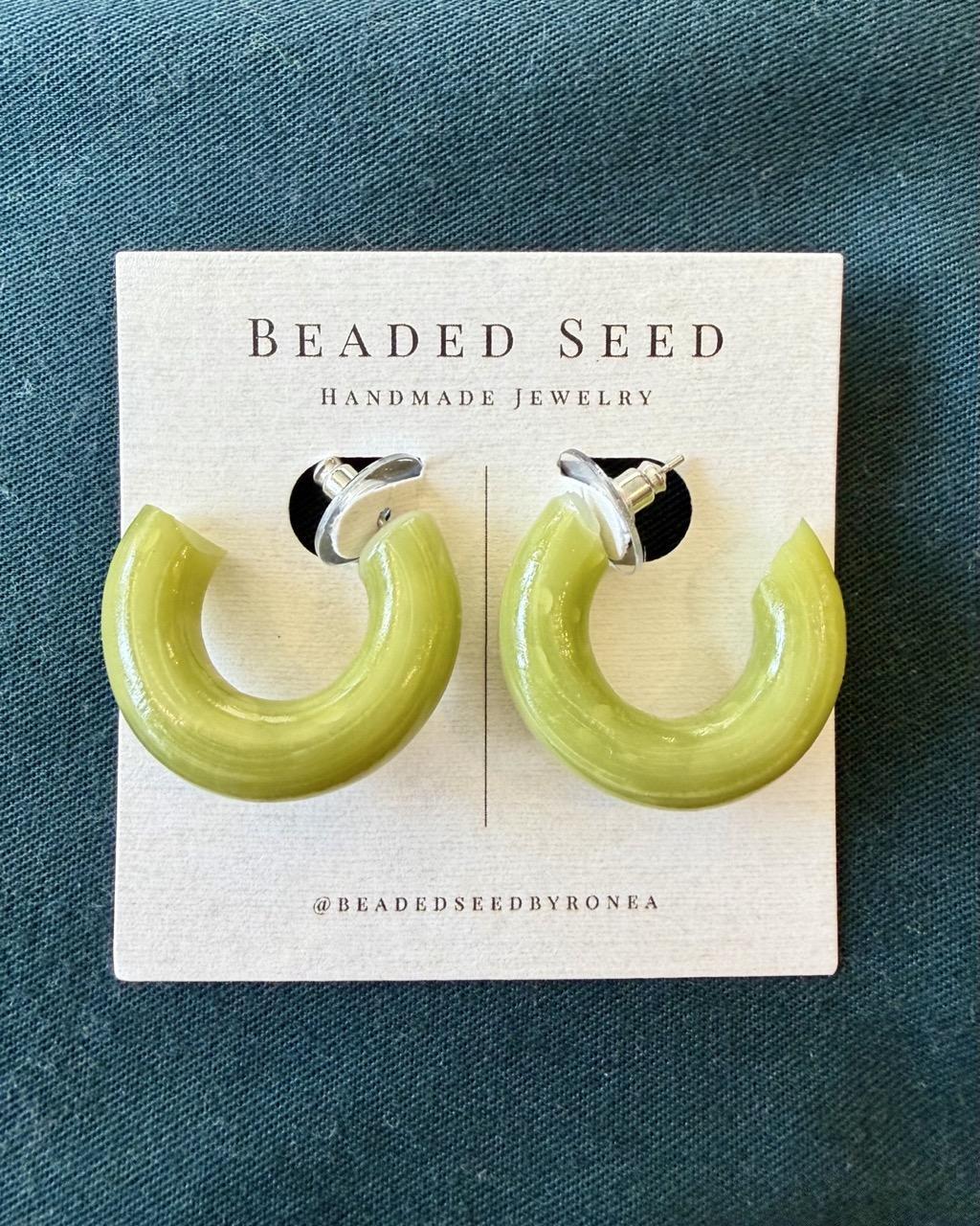 Beaded Seed by Ronea Giselle Hoop Earrings