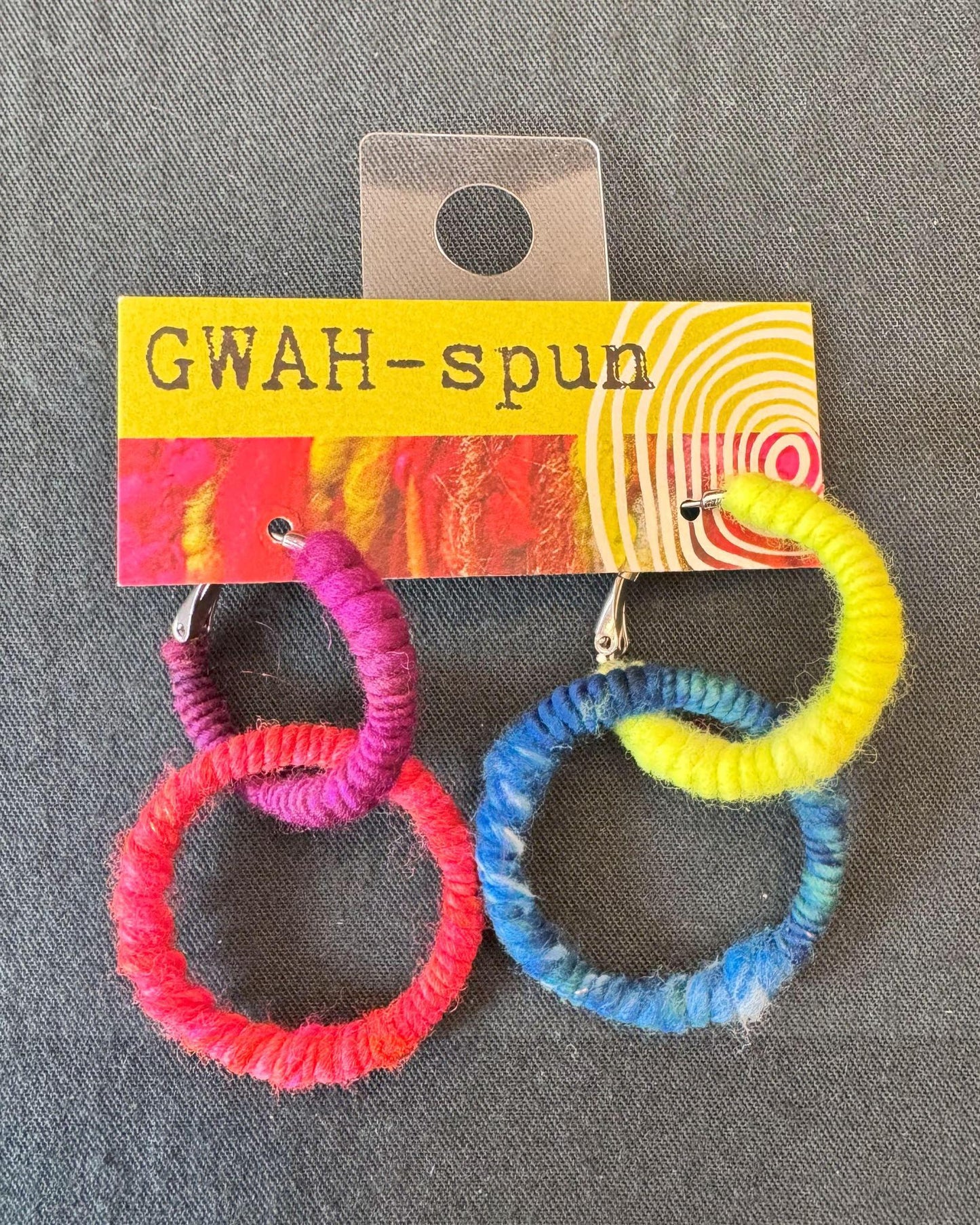 GWAH-spun Hoop Earrings - Double Hoop in Multicolor