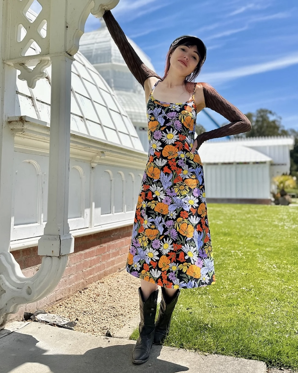 Nooworks Spaghetti Slip Dress in Wildflowers