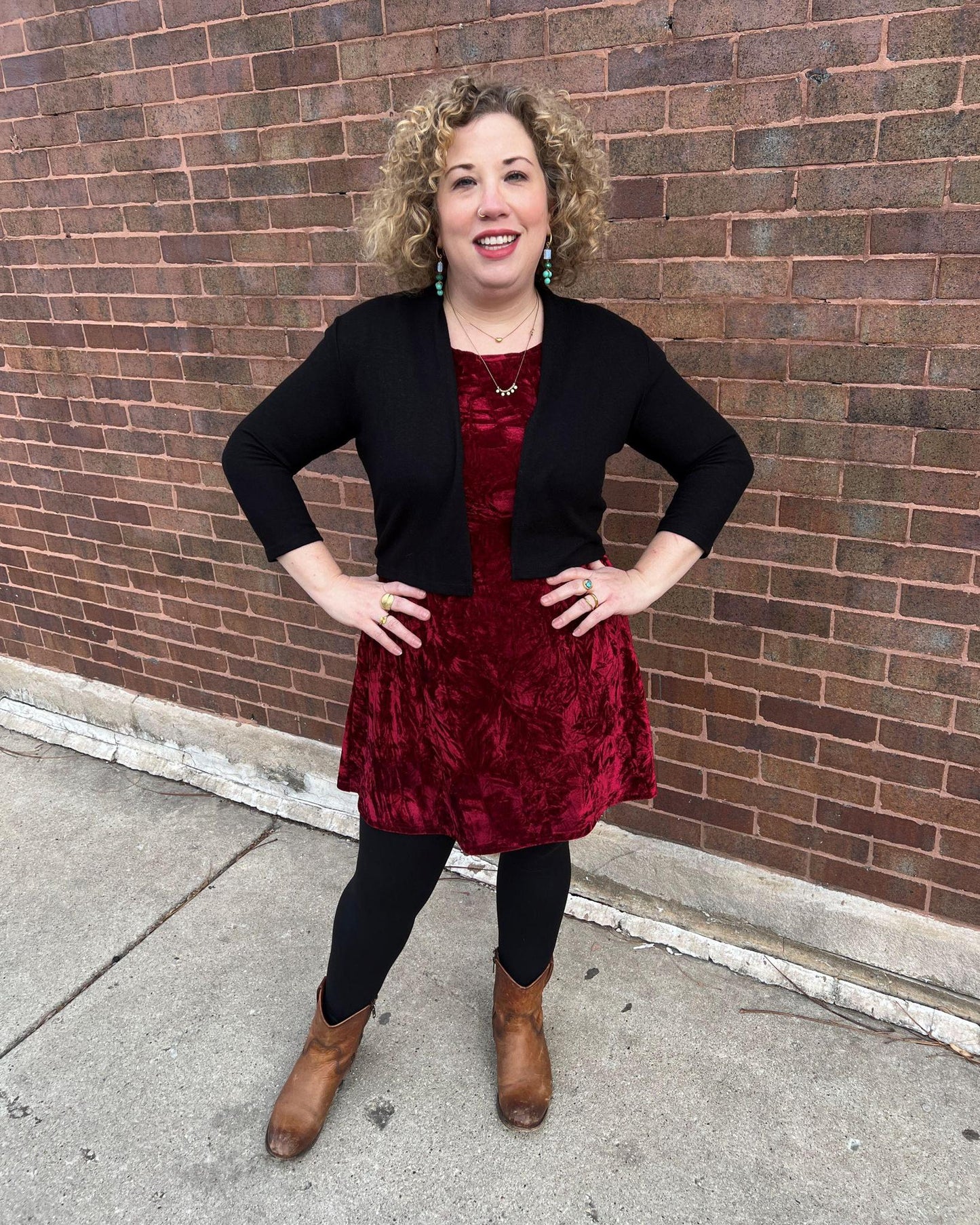 Fayru Dress in Red Velvet