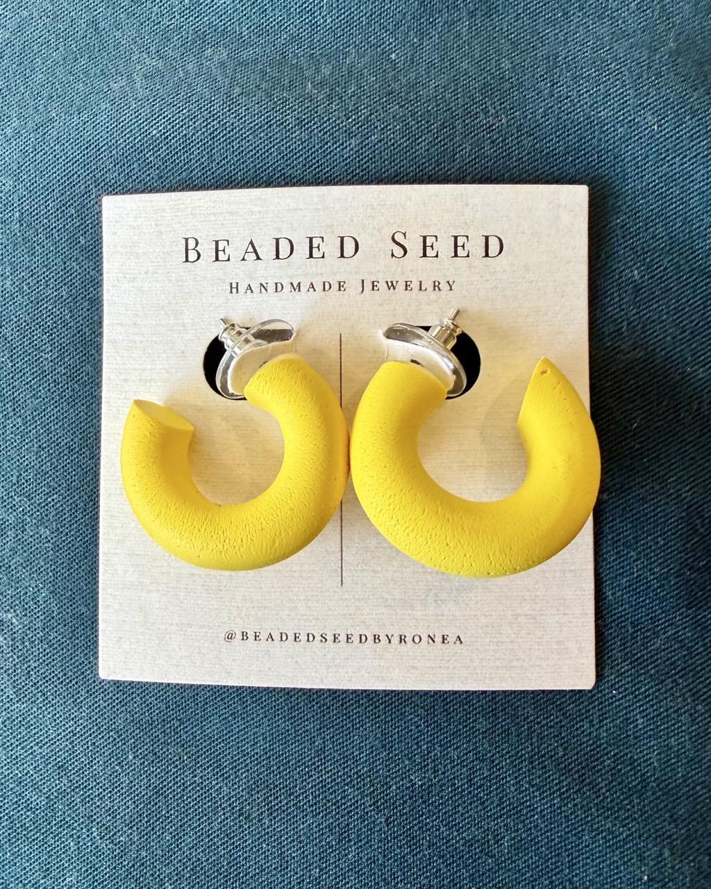 Beaded Seed by Ronea Giselle Hoop Earrings