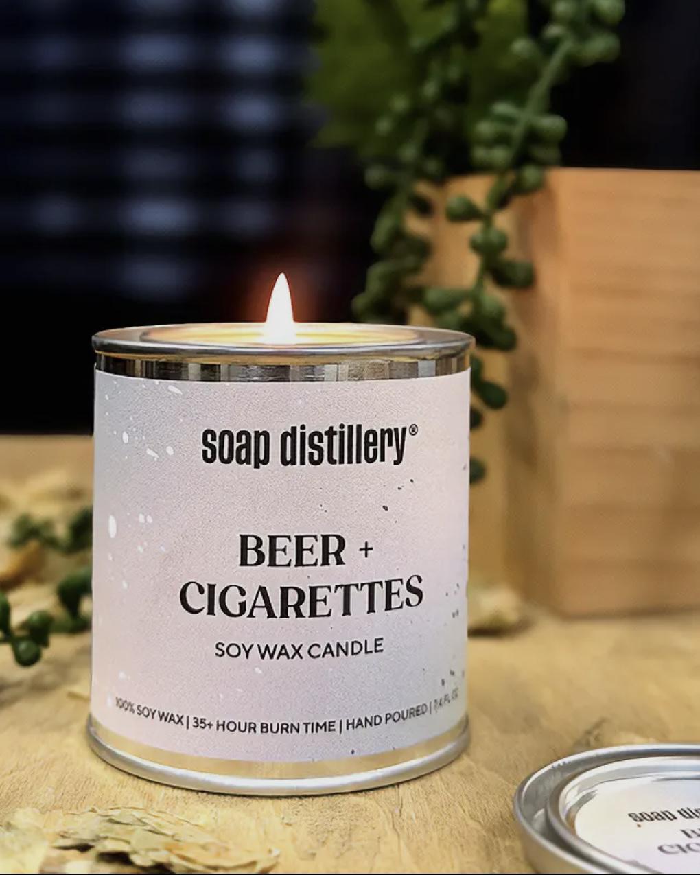 Soap Distillery Beer + Cigarettes Soy Wax Candle