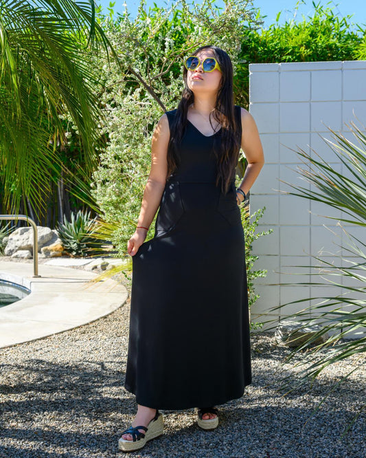 Squasht Maxi Dress Solid Black