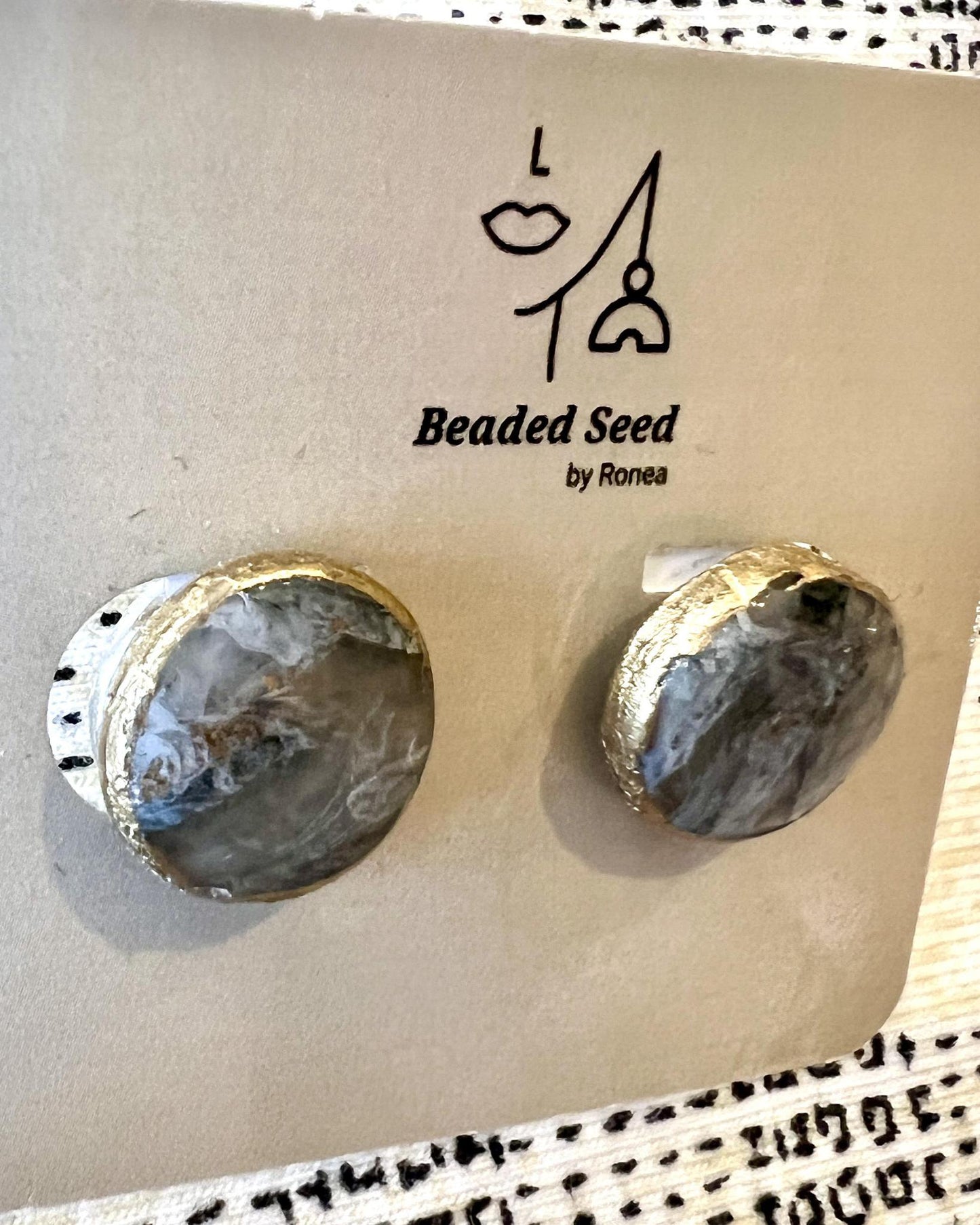 Beaded Seed by Ronea Small Boe Stud Earrings