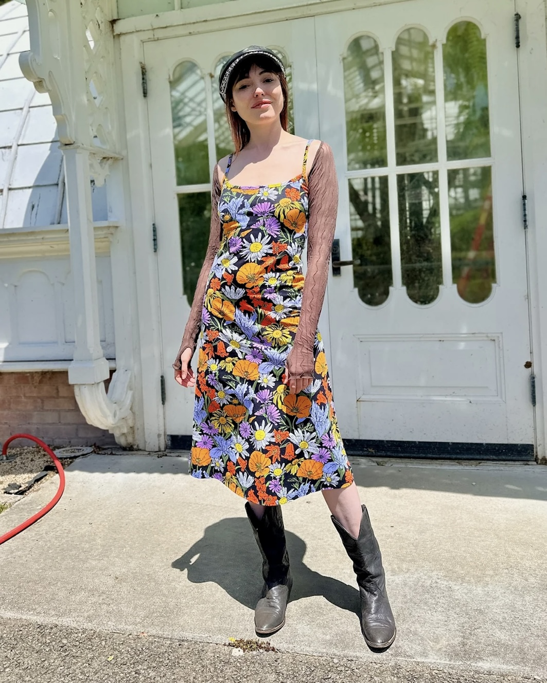 Nooworks Spaghetti Slip Dress in Wildflowers