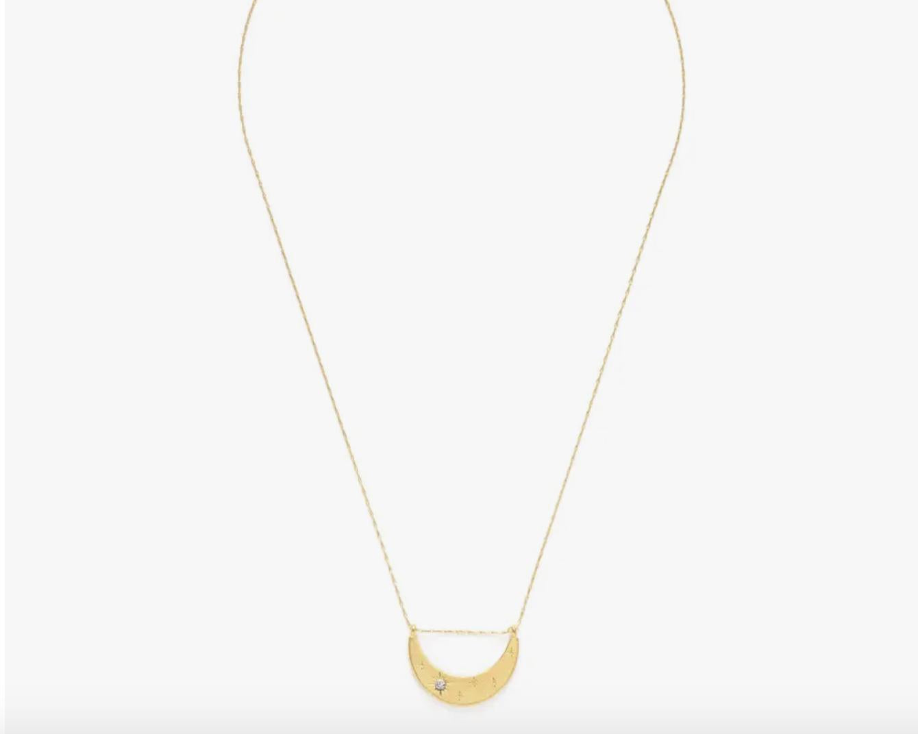 Amano Studio Crystal Starlight Crescent Necklace - 14kt Gold Plate