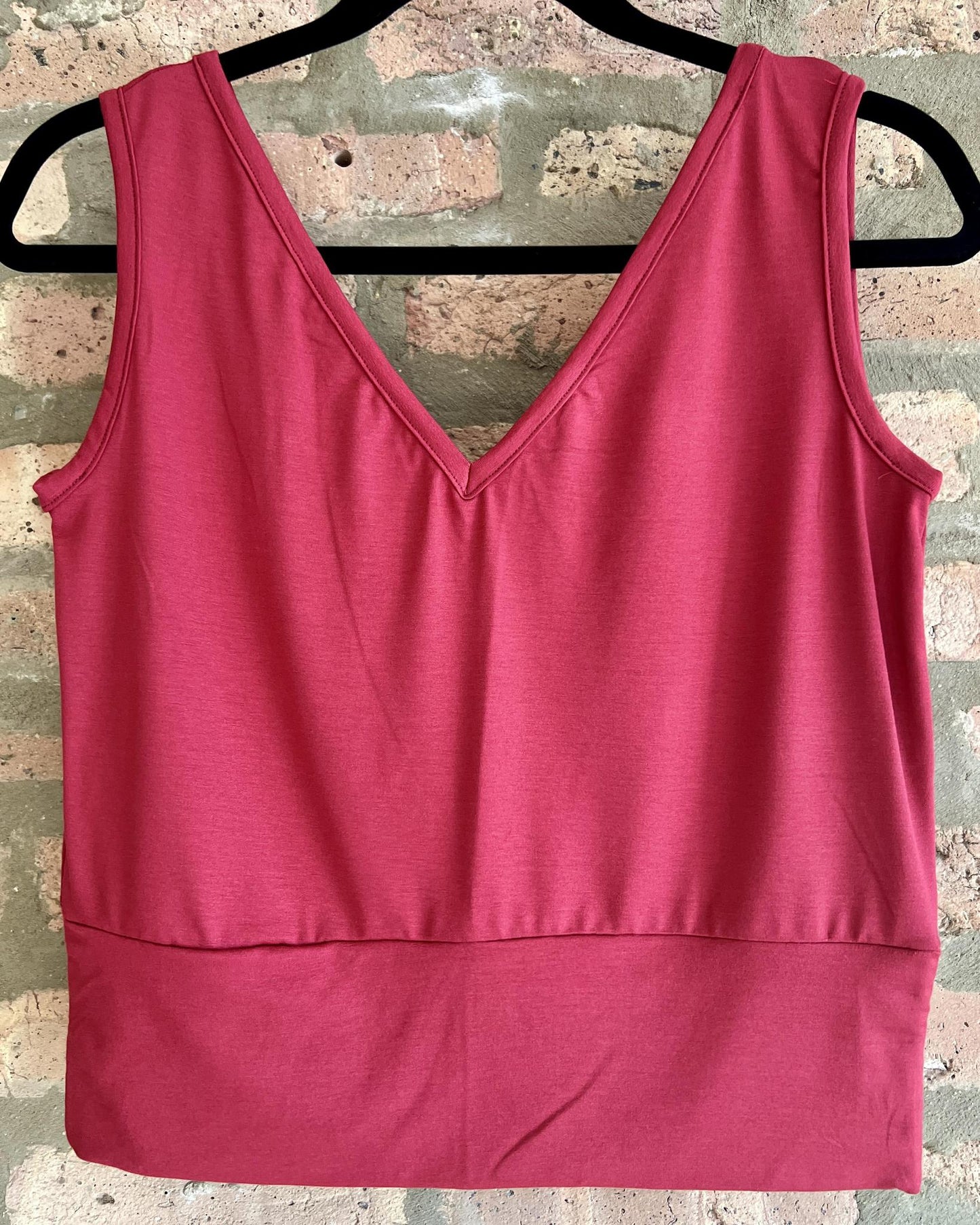 Squasht Sleeveless Ballet Top in Solid Persimmon