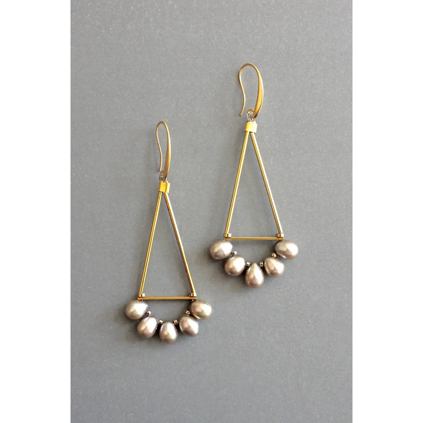 David Aubrey Freshwater Pearl Geometric Earrings