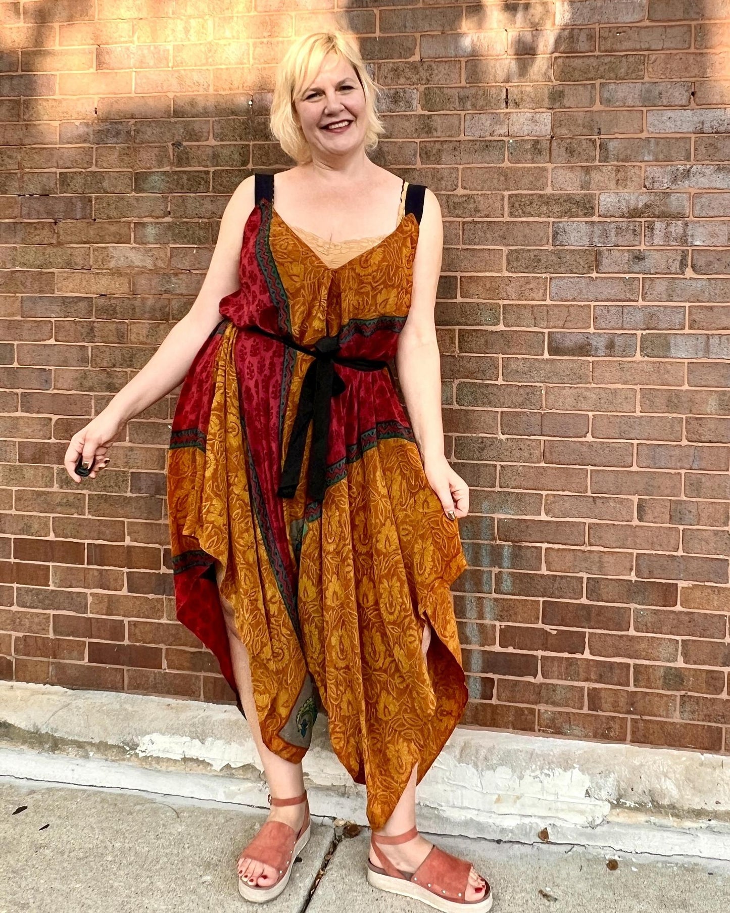Indie Ella Zatanna Boho Silk Jumpsuit in Buena Tierra