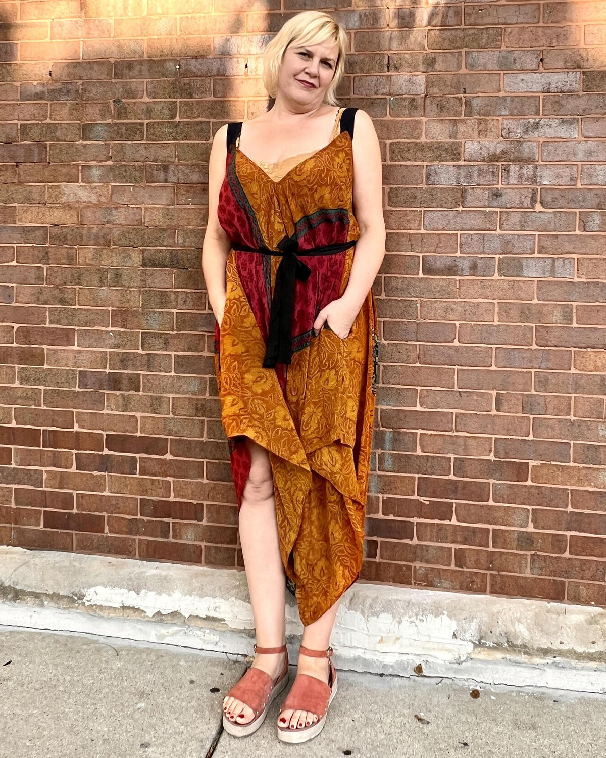 Indie Ella Zatanna Boho Silk Jumpsuit in Buena Tierra