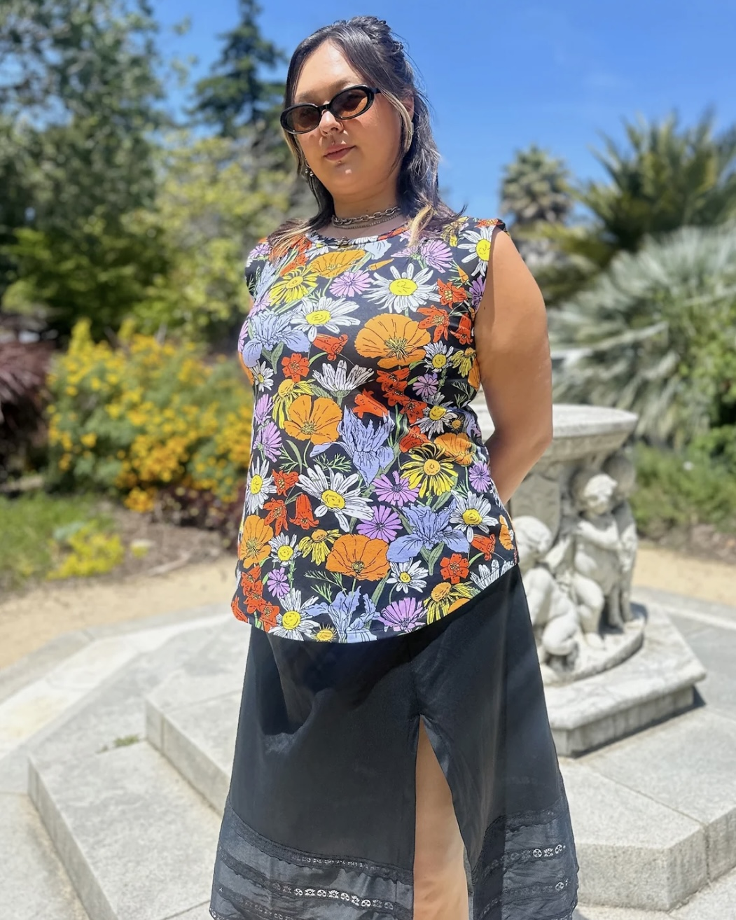 Nooworks Muscle Tee in Wildflowers