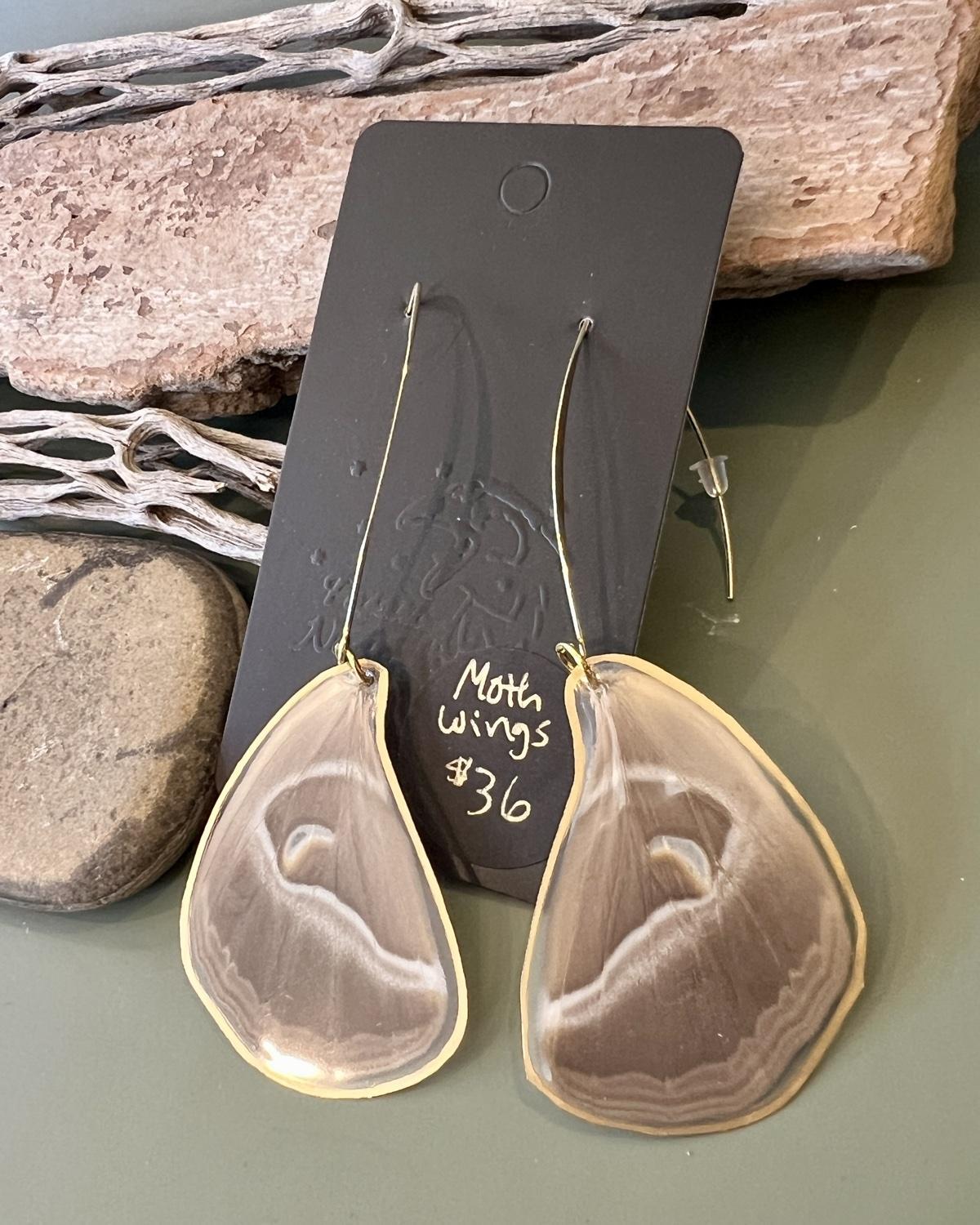 Pajaro Negro Moth Wing Earrings